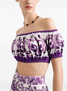 Dolce & Gabbana Maiolica print cotton top - Img 4