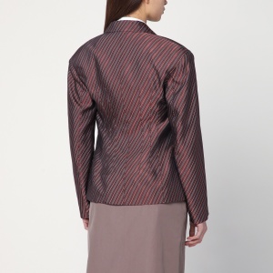 Dries Van Noten Burgundy striped jacket with padded balls - Img 2