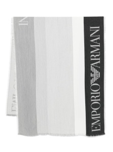 Emporio Armani logo detail Striped stole