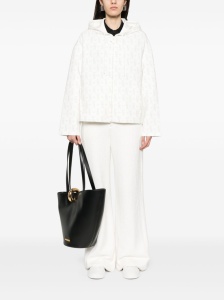 Emporio Armani Zip-up hoodie in double jersey with all-over lettering - Img 3