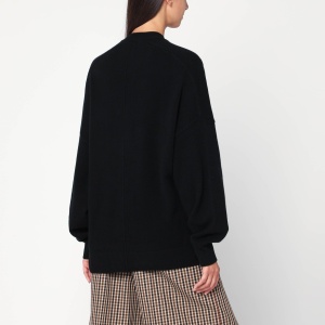 extreme cashmere Asymmetrical black cashmere cardigan - Img 2