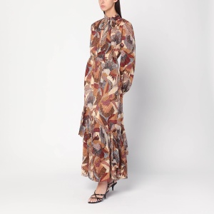 FARM Rio Long dress with cream-colored print
