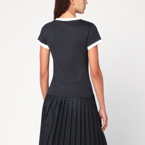 GANNI Dark grey cropped Teddy T-shirt - Img 2