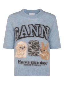 GANNI Sweaters Clear Blue