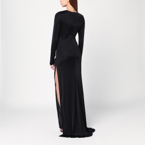Giuseppe di Morabito Long black dress with brooch detail - Img 2