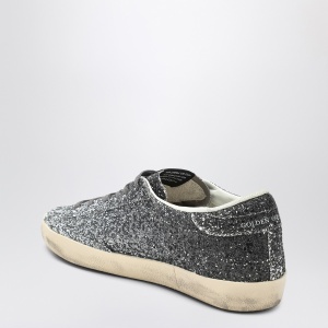 Golden Goose Silver/Black Glitter Super-Star Sneakers - Img 2