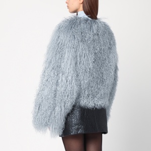 HALFBOY Short grey-blue fur coat - Img 2