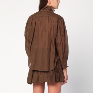 ISABEL MARANT Étoile Kaki Pamias shirt with ruffles - Img 2