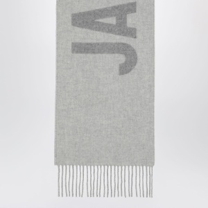 JACQUEMUS Grey wool scarf with logo - Img 2