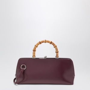 Jil Sander Small Goji Bamboo bag in burgundy - Img 2