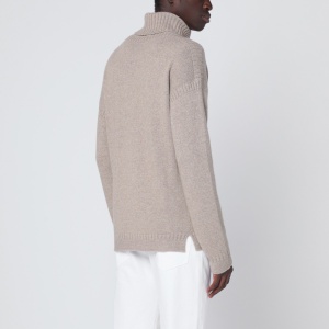 Loro Piana Greige cashmere turtleneck sweater - Img 2