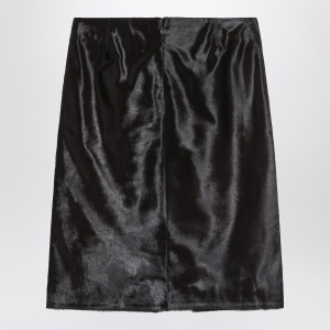 LouLou De Saison Brown Myra skirt in pony-effect leather - Img 2