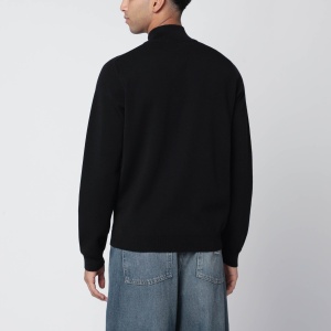 Maison Kitsuné Black wool zip cardigan - Img 2