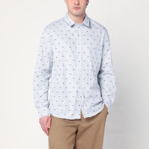 Maison Kitsuné Striped shirt with logos