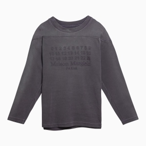Maison Margiela Aubergine-coloured cotton sweater with logo