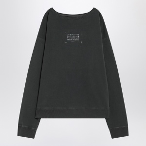 Maison Margiela Faded black sweatshirt with printed logo
