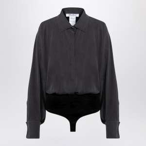 Max Mara Anthracite grey silk body shirt