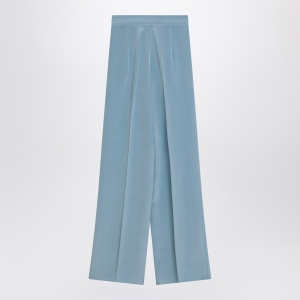 Max Mara Pianoforte Wide-leg sky blue trousers in silk - Img 2