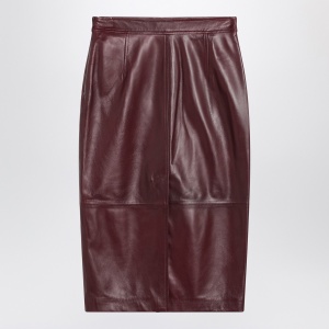 Max Mara Studio Bordeaux pencil skirt in nappa leather - Img 2
