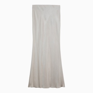 Max Mara Studio Long beige linen-blend skirt