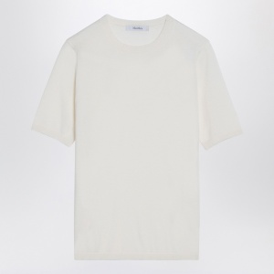Max Mara White silk and cashmere crew-neck t-shirt