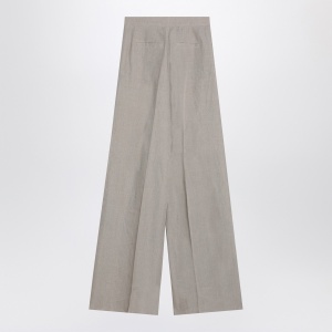 Max Mara Wide beige trousers in linen canvas - Img 2