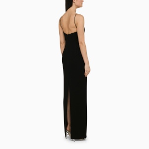 MÔNOT Black long dress with slit - Img 2