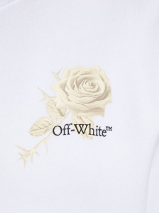 Off White logo-print cropped sweatshirt - Img 4