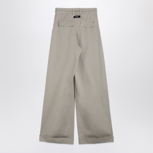 Palm Angels Beige cotton wide trousers - Img 2