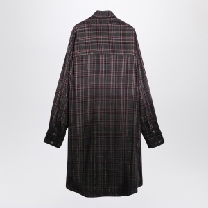Palm Angels Checkered chemisier dress with logo - Img 2