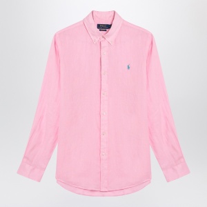 Polo Ralph Lauren Pink shirt in linen Custom-Fit