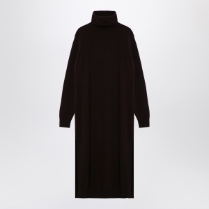Roberto Collina Brown cashmere blend turtleneck dress
