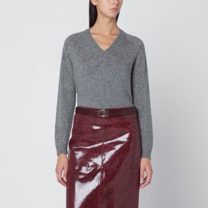 Roberto Collina Gray wool V-neck sweater