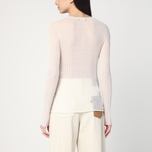 Roberto Collina Semi-transparent sweater in natural colour - Img 2