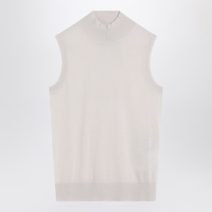 S Max Mara White turtleneck vest in wool