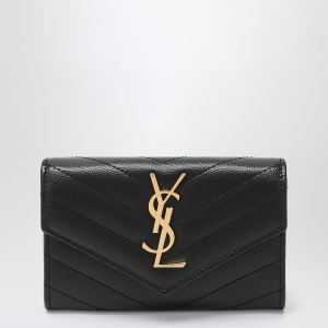 Saint Laurent Black Monogram Envelope small wallet