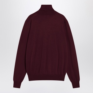 Saint Laurent Burgundy turtleneck sweater in wool - Img 2