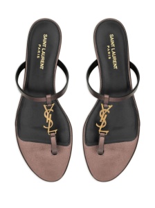 Saint Laurent Cassandre leather thong sandals - Img 3