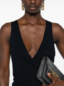 Saint Laurent ruched V-neck mini dress - Img 3