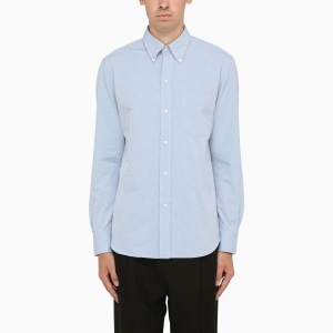 Salvatore Piccolo Blue cotton poplin button-down shirt