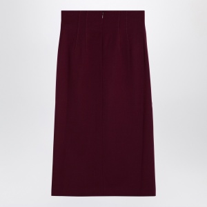 THE ANDAMANE Stephanie Burgundy wool-blend midi skirt - Img 2