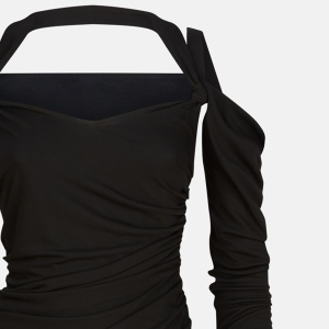 The Attico Black midi dress in viscose crêpe - Img 2