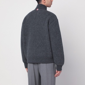Thom Browne Grey wool zip-up cardigan - Img 2