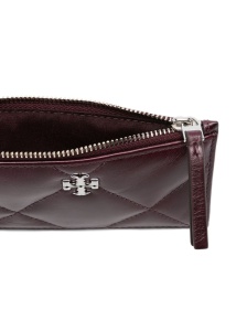 Tory Burch Kira Zipped Card Holder With Diamond Quilting And Worn-look - Img 3