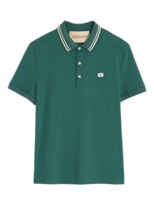 Valentino Cotton Pique Polo Shirt With Vlogo Patch
