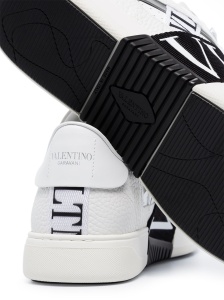 Valentino Garavani VL7N Low-Top Sneaker In Calfskin, Mesh Fabric And Ribbons - Img 3