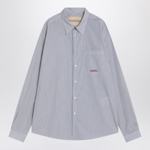 Valentino Light blue cotton shirt with logo