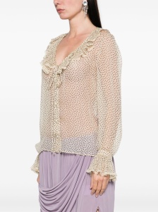 Valentino Plus-de-pois Print Light Georgette Shirt - Img 4