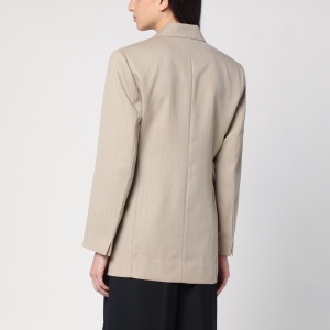 Victoria Beckham Beige wool jacket with belt - Img 2