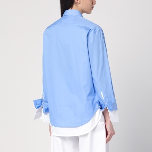 Victoria Beckham Double-layer shirt in light blue/white - Img 2